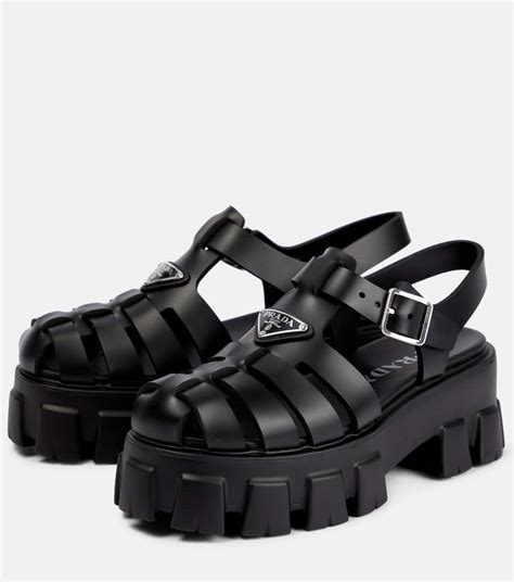 prada monolith rubber platform sandals